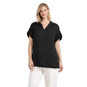 Tina Stephens Womens Linen Top One Size Travel Friendly Linen Collection Italy
